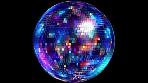 Colorful Retro Disco Ball Rotating Seamless Loop