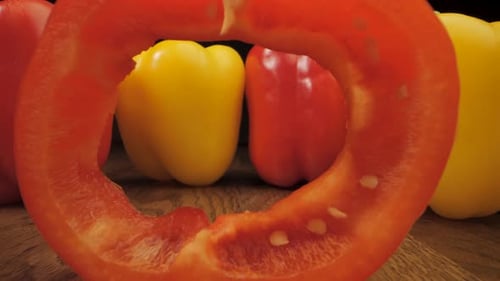 Sliced Bell Pepper with Red and Yellow Peppers