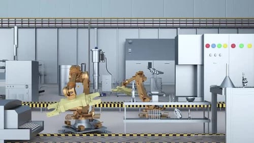 3D Animated Visualization of Robots in Factory Work