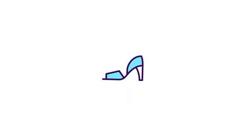 Modern Animated High Heel Shoe Icon Loop