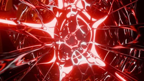 Luzes de néon brilhantes que se movem em loops infinitos