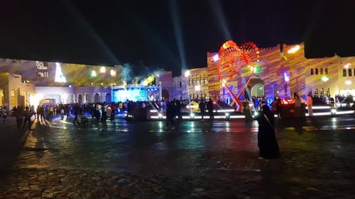 main square of Katara had surprises for football fans every night,World cup, Doha, Qatar 2022. diffe