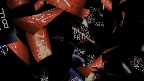 Falling Black Friday Sale Discount Cards Animation