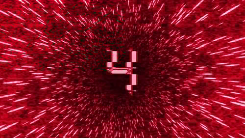 Red Glitch Digital Countdown Animation