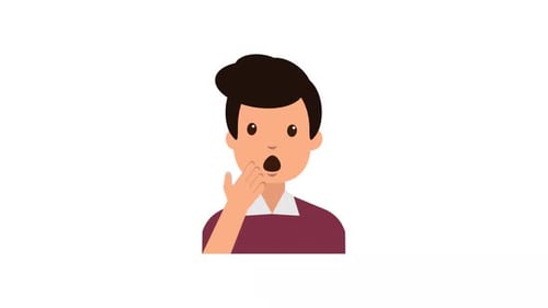 Animated Flat Design Character Reacting with Shock