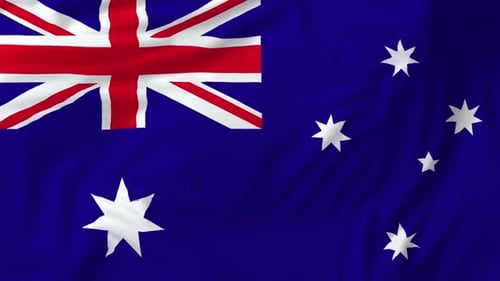 Realistic Australian National Flag Waving Seamless Loop