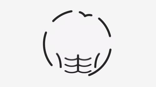 Muscle Growth Flat Icon Animation With Seamless Loop and Alpha