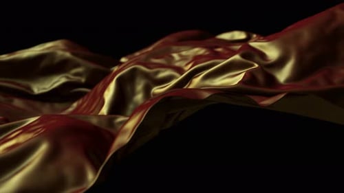Flowing Golden Silk Fabric Abstract Motion Background