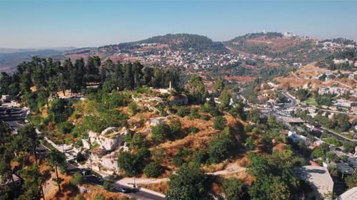 Zefat old Crusaders Fortress Aerial view