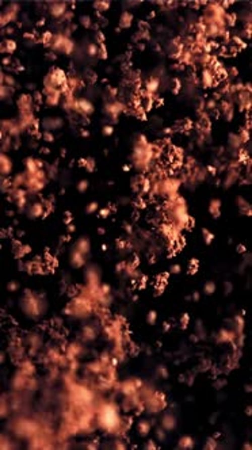 Ground Coffee Flies Up and Falls Down Filmed on a Highspeed Camera at 1000 Fps