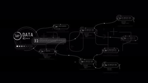 Abstract Animated Multicomponent HUD Diagram with Infographics