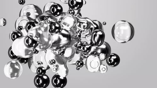 Abstract Liquid Metal Spheres Morphing Seamless Background