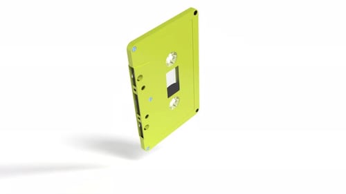 Audio Cassette Tape Change Color on White Bg Able to Loop Endless