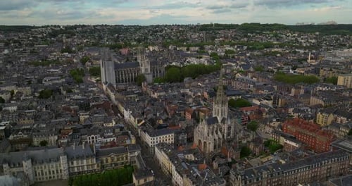 Aerial View of Rouen Cathedral in Normandy France