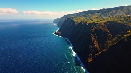 Stunning high rocks at the waterscape of the Atlantic Ocean.