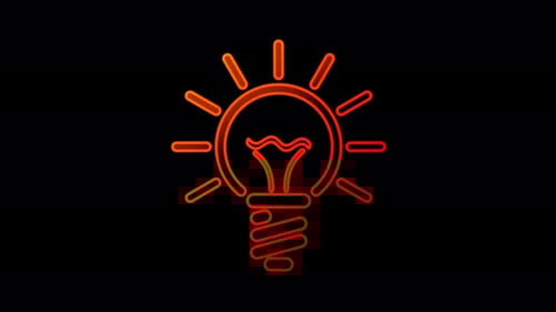Bulb idea and creative innovation symbol loop concept