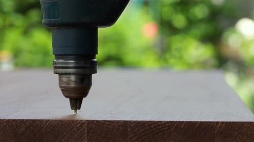 Drilling into Wood with a Power Drill