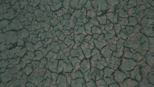 Cracked Dry Earth Aerial View