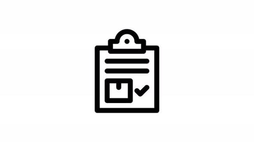 Animated Flat Design Clipboard Checklist Delivery Icon