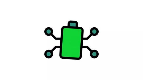 Flat Design Battery Icon Power Level Animation