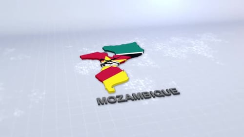 Animated 3D Mozambique Map Flag Identity Reveal