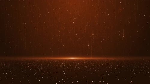 Abstract Golden Particle Light Streaks Shimmering Background