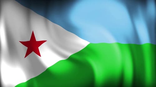 Animated Waving Flag of Djibouti Background