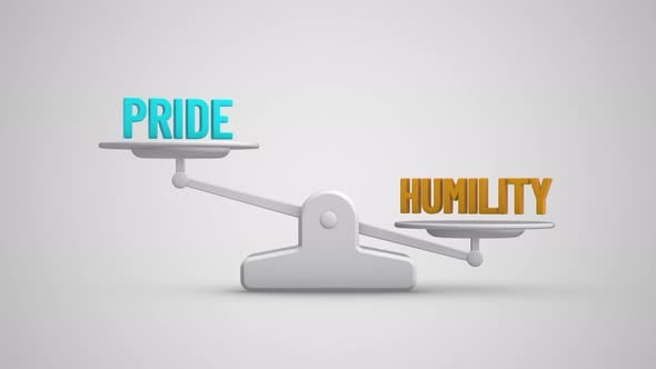 Pride vs Humility balance scale looping animation, Backgrounds Motion ...