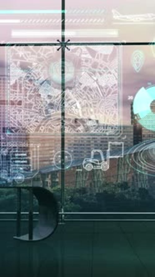 Infografiken über Frachttransport und Logistik 3D-Render