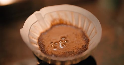 Coffee drip style slow motion close up