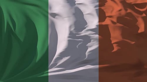Realistic Waving Irish Flag Seamless Loop