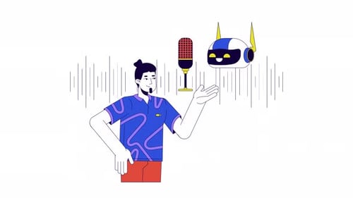 Animação 2D de linha de geração de linguagem natural