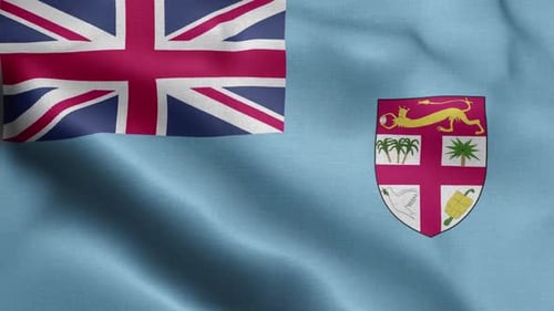 Fiji National Flag Waving Realistic Seamless Loop