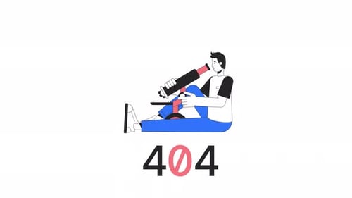 Animated 404 Error Page with Microscopic Search Illustration