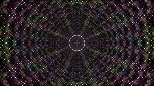 3D colorful lines with dots round shape smooth waves sparkling light effect on black background