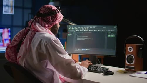 Techniker behebt Datenbankfehler