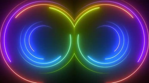 Halo Waves, Neon-Säbel, kreisförmig, rotierendes Laserlicht in Regenbogenfarben