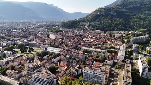 Bird's-eye view of Grenoble, France