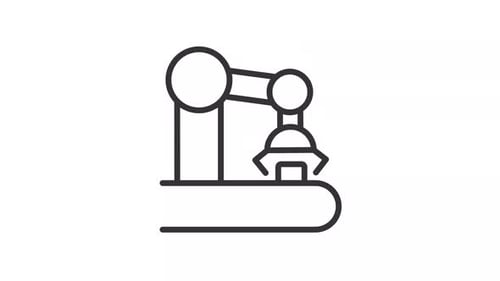 Flat Design Robotic Arm Animation