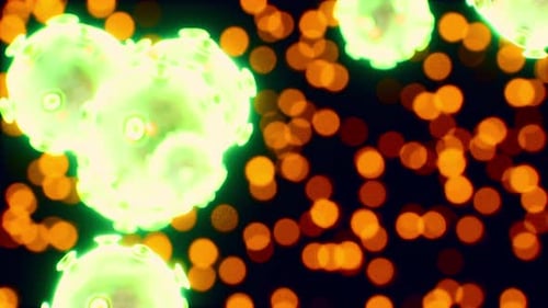 Glowing Futuristic Microscopic Organisms in Scientific Animation