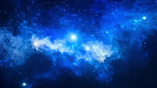 Beautiful Blue Space Nebula