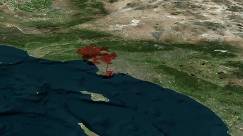 Los Angeles City auf der Weltkarte - 4K