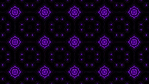 Boucle de fond de kaléidoscope à fleurs violettes