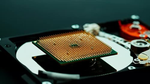 Prozessorsockel, Leiterplatte, Computer-Motherboard mit Komponenten im Inneren der Elektronisch