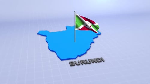 Burundi Map With Flag