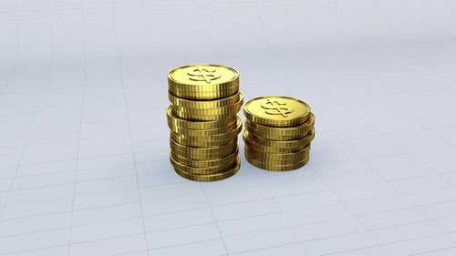 A Pile Of Usd Gold Coins V4