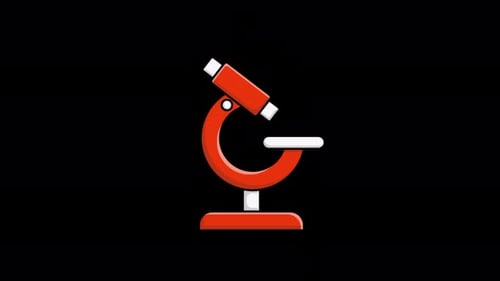 Minimalist Microscope Icon Reveal Animation for Science Projects