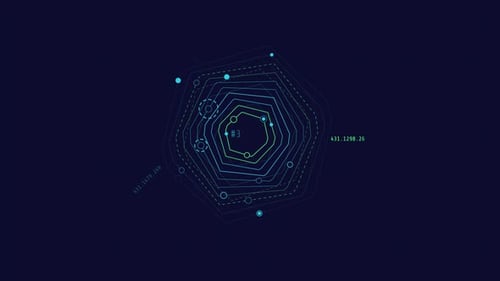 Looped Animation of Concentric Thin Lines HUD Element