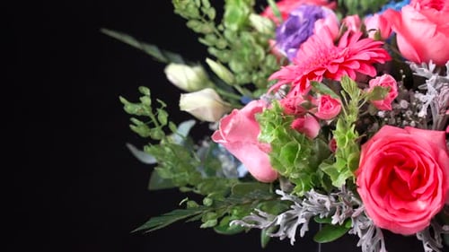 Beautiful Bouquet of Roses and Colorful Flowers