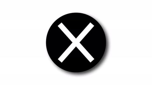 Black Color Simple 3d Circle Cross Mark Animation With White Background